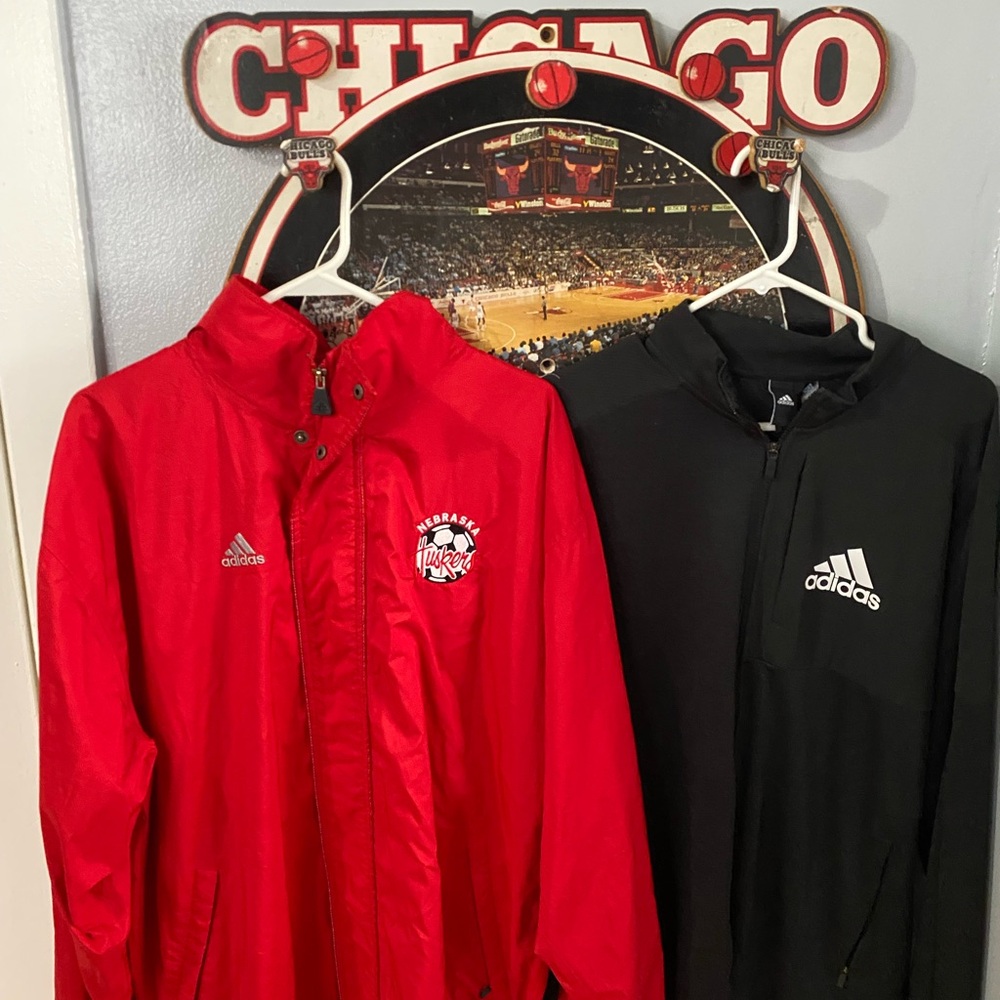 Adidas bundle windbreaker and track jacket size large